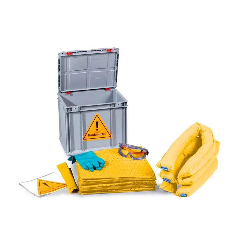 Set de emergencia de absorbentes DENSORB en eurocontenedor móvil, versión Especial
